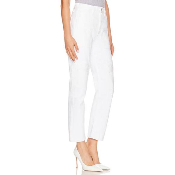 AGOLDE Cargo-Jeans Cooper Straight Leg High Rise Relaxed Milkshake Wash Size 31 - Picture 11 of 16